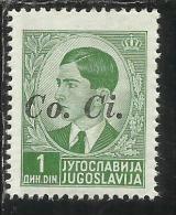 OCCUPAZIONI ITALIANA ITALY ITALIA LUBIANA 1941 Co. Ci. 1 D MNH - Ljubljana