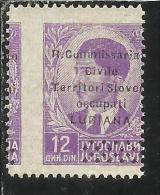 LUBIANA 1941 Co. Ci. 12 D MNH VARIETY VARIETA' - Lubiana