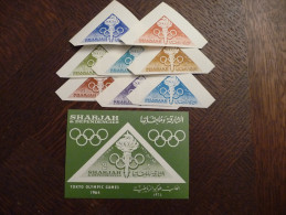 Série TP  + Bloc Non Dentelé Sharjah And Dependance Jeux Olympiques De Tokyo 1964 - Estate 1964: Tokio