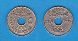 EGIPTO   5 MILLIEMES  1.916  AH1335  CU NI  KM#315   MBC/VF   DL-10.759 - Egypt