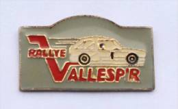 Pin's  RALLYE VALLEPIR - Voiture De Rallye Blanche -  D528 - Rallye