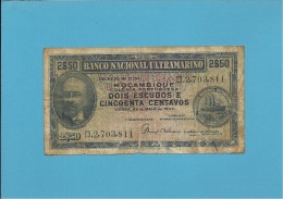 MOZAMBIQUE - 2$50 - 2 ESCUDOS E 50 CENTAVOS - 23.05.1944 - P 93 - ANTONIO ENNES - PORTUGAL - Mozambico