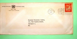 United Nations New York (USA) 1959 Cover To Baltimore - Agriculture Industry And Trade - Briefe U. Dokumente