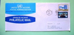 United Nations New York (USA) 1977 FDC Cover To Ridgefield - Building - Earth Globe And Emblem - Censor On Back - Covers & Documents