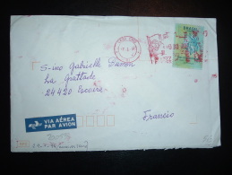 LETTRE PAR AVION POUR LA FRANCE TP TARIFA POSTAL INTERNACIONAL 1o PORTE SERIE B TAXE PERCUE OBL. ROUGE 7 I 94 CABO FRIO - Storia Postale