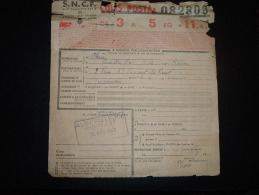 SNCF COLIS POSTAL DE 3 A 5 KG 11,4F + CACHET ALBI VILLE PV SUD-OUEST 20 NOV 1943 - Lettres & Documents