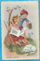 C.P.A. Enfants Et Chien - Rubrique Agricole - Tarjetas Humorísticas