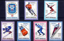 ROUMANIE 1967, SKI, DANSE, LUGE, HOCKEY, 7 Valeurs, Neufs / Mint. R298 - Winter 1968: Grenoble