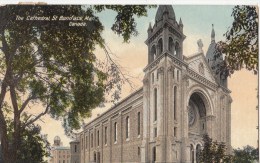 B77435 The Cathedral St Boniface Mantiboal Canada Scan Front/back Image - Other & Unclassified