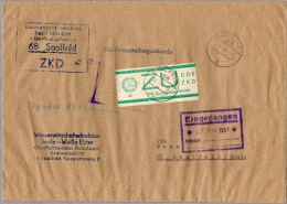 ZKD Dienstmarken Ausgabe E 1965 Zustellurkunde DDR #1 Brief O 150€ Dienstpost Von Rolle Wappen Service Letter Of Germany - Other & Unclassified