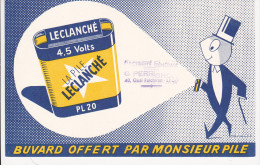 Buvard Piles LECLANCHE Offert Par Monsieur Pile - Tampon Perrichon Electricite Lyon - Accumulators