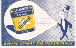Buvard Piles LECLANCHE Offert Par Monsieur Pile - Tampon Perrichon Electricite Lyon - Batterie