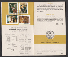 Delcampe - INDIA, 1976,  WILD LIFE, Animals,BROCHURE WITH STAMPS  4v CompleteFirst Day BOMBAY Cancelled, - FDC
