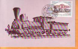 Yugoslavia 1984 Y Official Max C. Trains Railway 100th Ann. Beograd-Nis Mi No 2044 Postmark Beograd 09.04. - Cartes-maximum