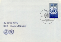 Germany DDR 1988 FDC 40th Anniversary Of World Health Organization WHO - WGO