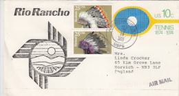 RIO RANCHO, INDIAN CROWNS, TENNIS, SPECIAL COVER, 1998, USA - Lettres & Documents