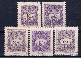 CSR Tschechoslowakei 1954 Mi 85-87 90-91 Portomarken - Timbres-taxe