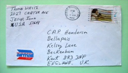 USA 1992 Cover Cedar Rapids To England - First American Crossing From Asia - Lettres & Documents