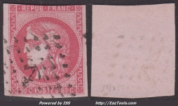 *PROMO* 80c Bordeaux Rose Vif Oblitération Ancre (Dallay N° 49, Cote +500€) - 1870 Bordeaux Printing