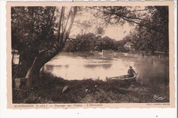 MONTBAZON (I ET L) PAYSAGE SUR L'INDRE  . L'ABREUVOIR (FEMME DANS BARQUE) - Montbazon