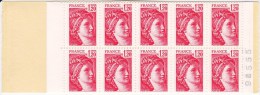 FRANCE Carnet CA1974-C4 De 20 Timbres Rouges Type Sabine De Gandon à 1,20 F (voir Scan) - Modern : 1959-…