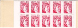 FRANCE Carnet CA2059-CA De 20 Timbres Rouges Sabine De Gandon à 1,30 F (voir Scan) - Modern : 1959-…