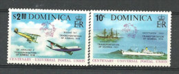 ILE De La DOMINIQUE (Caraïbes) Transport Du Courrier: Avions De Haviland,Boeing 747,voilier Orinoco 1851,etc) 2 T-p ** - Dominique (1978-...)