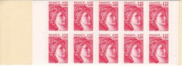 FRANCE Carnet CA2102-C7de 20 Timbres Rouges Sabine De Gandon à 1,40 F (voir Scan) - Modernes : 1959-...