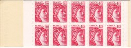 FRANCE Carnet CA2102-C7de 20 Timbres Rouges Sabine De Gandon à 1,40 F (voir Scan) - Modernos : 1959-…