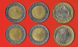 26 -Italia Lotto 3 Monete - £. 1.000 1997 + £. 500 1994 LUCA  PACIOLI + 1997 Polizia Di Stato - 500 Lire