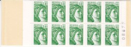 FRANCE Carnet CA2154-C1 - 20 Timbres Verts Sabine De Gandon à 1,40 F (voir Scan) - Moderni : 1959-…