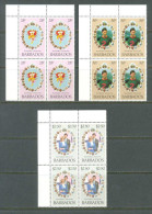 1981 BARBADOS ROYAL WEDDING OF PRINCE CHARLES & LADY DIANA MICHEL: 527-529 BLOCK OF 4 MNH ** - Barbados (1966-...)