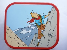 BOITE DELACRE EN METAL Fer Blanc TINTIN ALPINISTE - El Arte De La Mesa