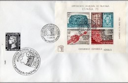 Goldschmuck 1975 Spanien Block 19 ** +FDC 23€ Achat-Schrein Bibel Schwert Ohr-Ring Hoja History Bloc Art Sheet Bf Espana - Blocks & Sheetlets & Panes