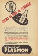 # CREMA DI RISO AL PLASMON  BABY FOOD 1950s Advert Pubblicità Publicitè Reklame Homogenized Rice Riz Cream - Affiches