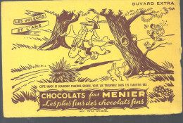 Buvard. MENIER Chocolats Fins MENIER Les Plus Fins Des Chocolats Fins (Les Voleurs Et L'âne) - Kakao & Schokolade