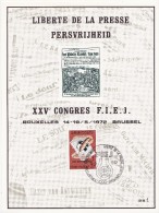 A27 - Carte Souvenir Cob 1625 - Liberté De La Presse - Erinnerungskarten – Gemeinschaftsausgaben [HK]