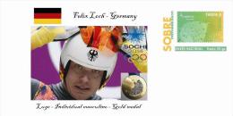 Spain 2014 - XXII Olimpics Winter Games Sochi 2014 Special Prepaid Cover - Felix Loch - Hiver 2014: Sotchi