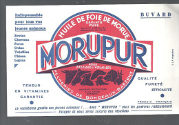 Buvard. MORUPUR Huile De Foie De Morue MORUPUR Pour Bestiaux Et Volailles Pécheries De Bordeaux Bassens - Agricultura