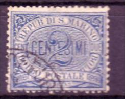 San Marino - 2 Centesimi Azzurro  (Sass. 12) - Used Stamps