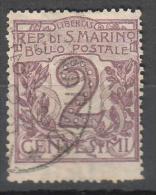 San Marino - 2 Centesimi (Sass. 34) - Used Stamps