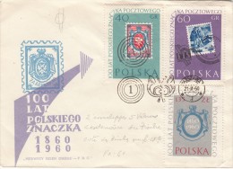 1960, LETTRE FDC POLOGNE,  100 LAT POLSKIEGO ZNACZKA  /5200 - Lettres & Documents