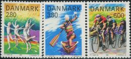 NE4013 Denmark 1985 Sports Gymnastics Rowing Bike 3v MNH - Unused Stamps