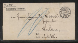 POLAND 1896 PRUSSIAN OCCUPATION ZONE STAMPLESS LETTER BRESLAU WROCLAW TO SULAU - Storia Postale