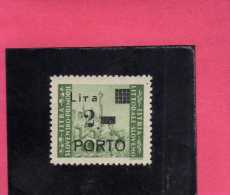 ISTRIA E LITORALE SLOVENO 1946 SEGNATASSE SOPRASTAMPATO TAXES OVERPRINTED TASSE POSTAGE DUE PORTO L. 2 SU 1 MNH VARIETY - Jugoslawische Bes.: Slowenische Küste