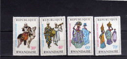 RWANDA 1968 FOLKLORE AFRICAN NATIONAL COSTUMES - COSTUMI NAZIONALI AFRICANI FOLCLORE MNH - Neufs