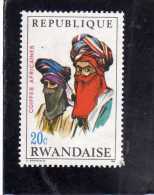 RWANDA 1969 FOLKLORE AFRICAN NATIONAL COSTUMES - COSTUMI NAZIONALI AFRICANI FOLCLORE MNH - Ungebraucht