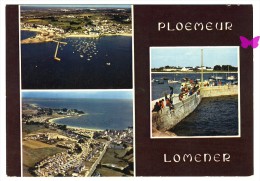 PLOEMEUR  LOMENER - Multivues - Le Port . Le Camping Et La Digue - Ploemeur