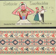 Tanz-Tracht 1971 DDR MH 5 Mit 2xHBl.12/13 C ** 18€ Typ 3a Trachten Der Sorben Im Kleinformat Bloque Hoja Booklet Germany - Postzegelboekjes