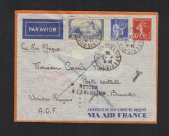 Poste Aerienne 1938 Regie Air-Afrique Pour Bamako Soudan - 1927-1959 Lettres & Documents